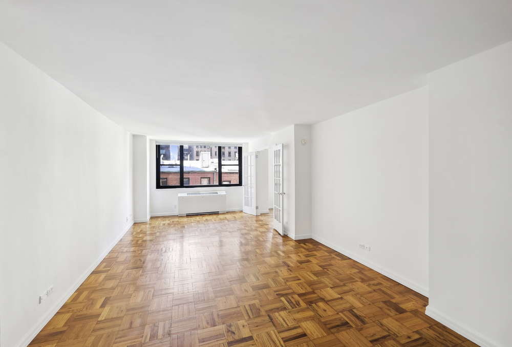 Living room with parquet floors