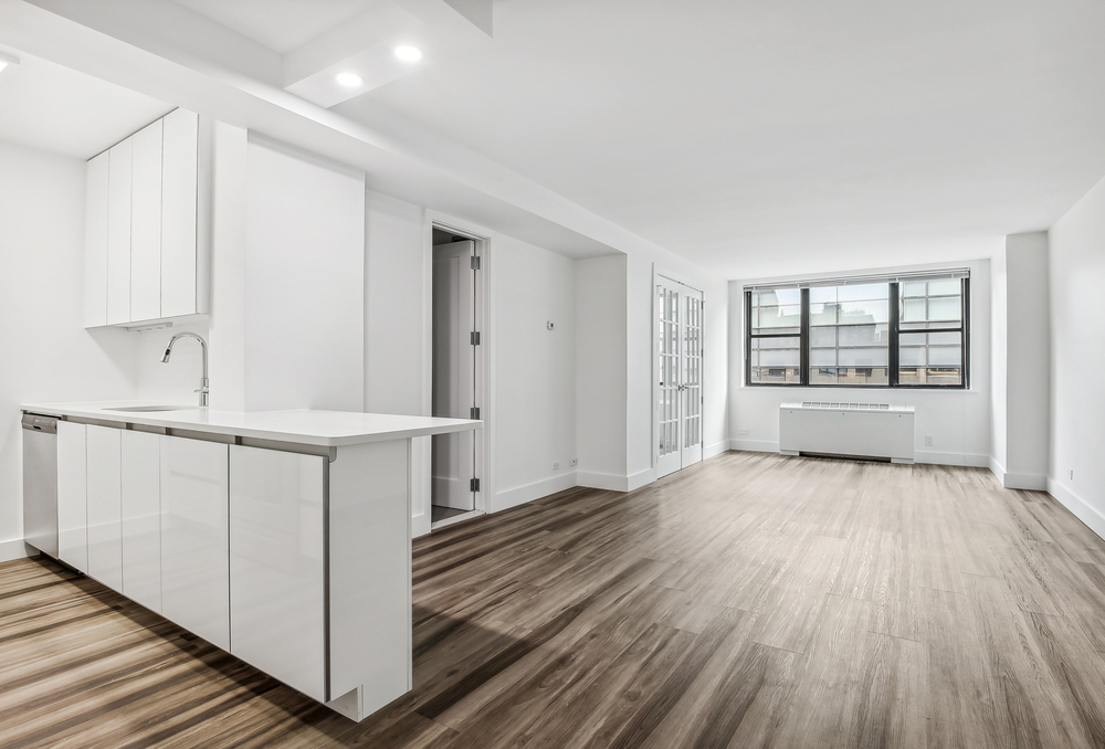 Living room with hardwood floors