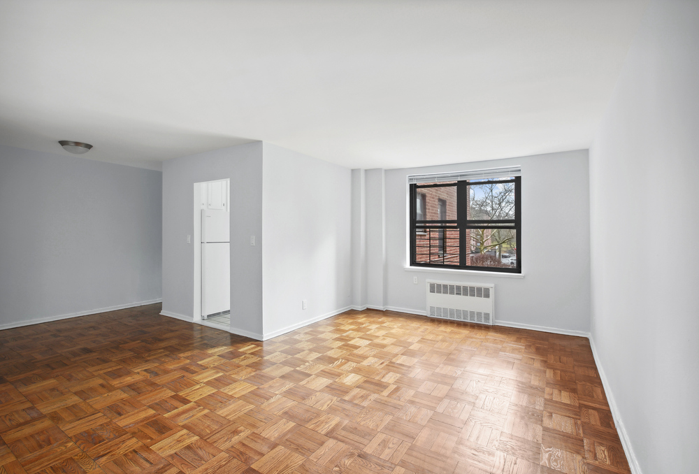 Living room with parquet floors