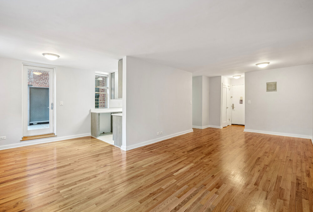 Living room with hardwood floors