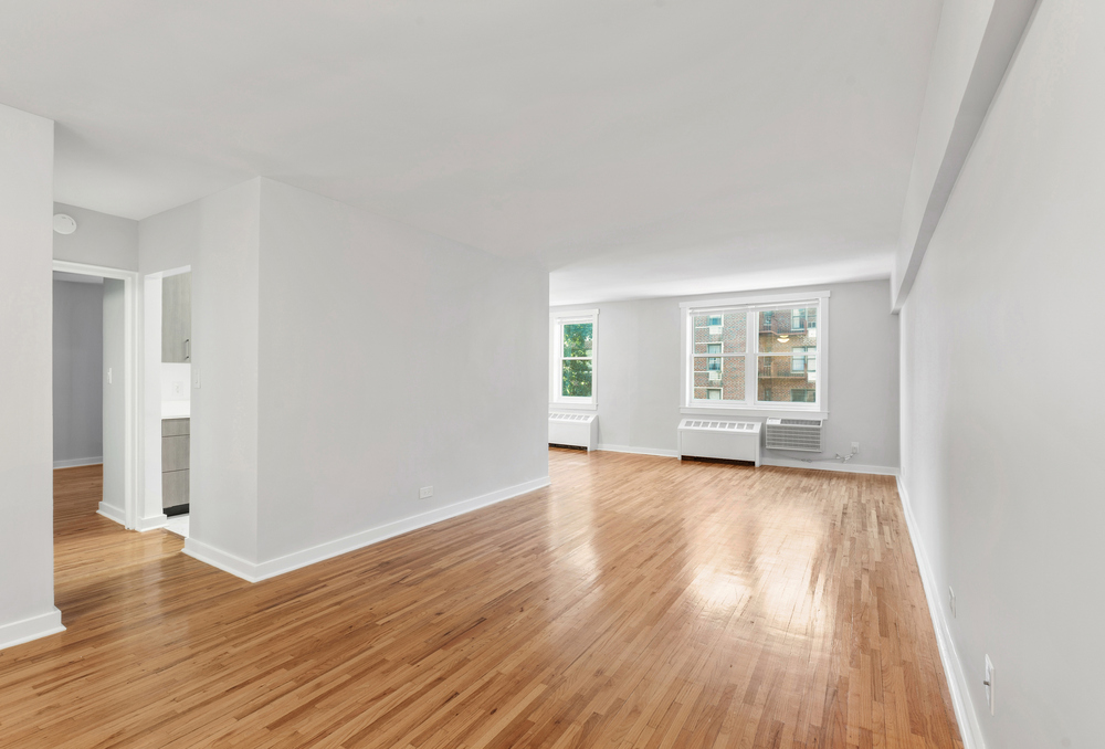 Living room with hardwood floors